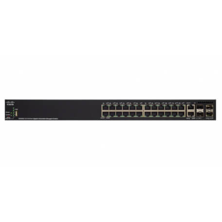 Cisco SG350X-24MP Géré L3 Gigabit Ethernet (10/100/1000) Noir 1U Connexion Ethernet, supportant l'alimentation via ce port (PoE)