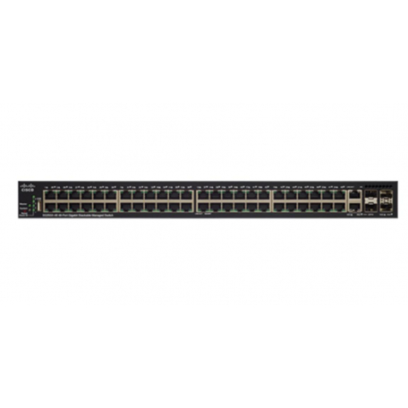 Cisco SG350X-48P Géré L3 Gigabit Ethernet (10/100/1000) Noir 1U Connexion Ethernet, supportant l'alimentation via ce port (PoE)