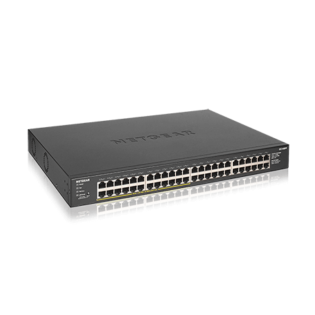 Netgear GS348PP Non-géré Gigabit Ethernet (10/100/1000) Noir Connexion Ethernet, supportant l'alimentation via ce port (PoE)