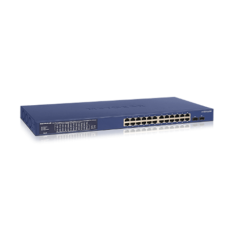 Netgear GS724TPP Géré L2/L3/L4 Gigabit Ethernet (10/100/1000) Bleu Connexion Ethernet, supportant l'alimentation via ce port (Po