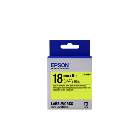 Epson LK-5YBF - Fluorescent - Noir sur Jaune - 18mmx9m