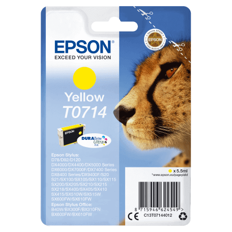 Epson Singlepack Yellow T0714 DURABrite Ultra Ink