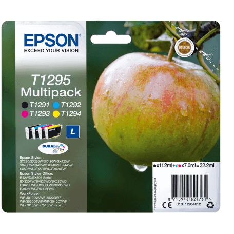Epson Apple Multipack "Pomme" (T1295) - Encre DURABrite Ultra N, C, M, J