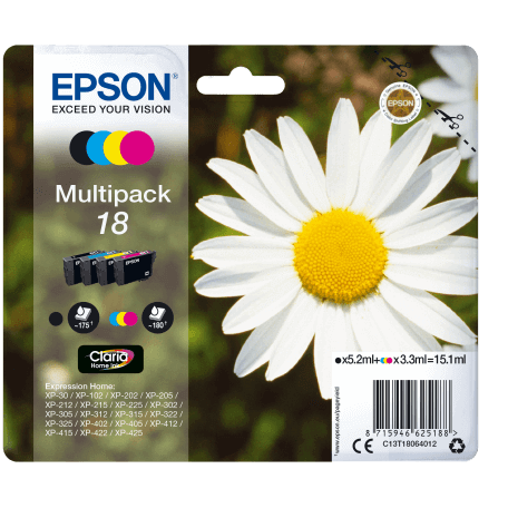 Epson Daisy Multipack "Pâquerette" 18 - Encre Claria Home N,C,M,J