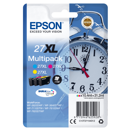 Epson Alarm clock Multipack "Réveil" 27XL - Encre DURABrite Ultra C,M,J