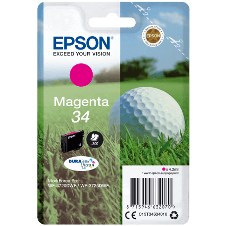 Epson Golf ball Singlepack Magenta 34 DURABrite Ultra Ink