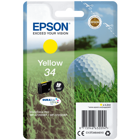 Epson Golf ball Singlepack Yellow 34 DURABrite Ultra Ink