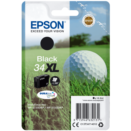 Epson Golf ball Singlepack Black 34XL DURABrite Ultra Ink