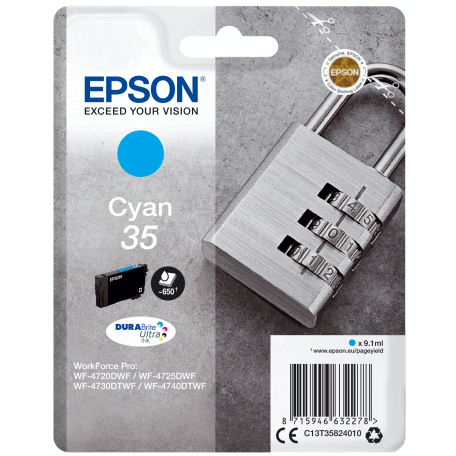 Epson Padlock Singlepack Cyan 35 DURABrite Ultra Ink