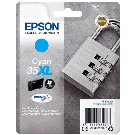 Epson Padlock Singlepack Cyan 35XL DURABrite Ultra Ink