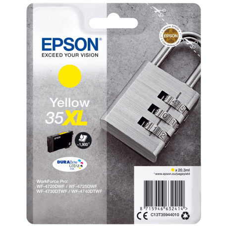 Epson Padlock Singlepack Yellow 35XL DURABrite Ultra Ink