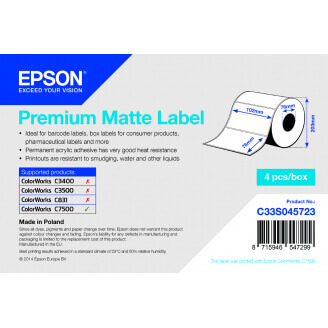 Epson Premium Matte Label - Die-cut Roll: 102mm x 76mm, 1570 labels