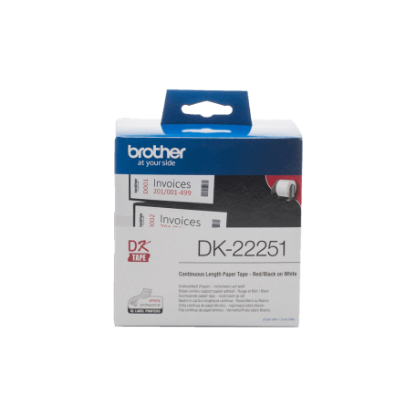 Brother DK-22251 ruban d'étiquette Noir et rouge sur blanc