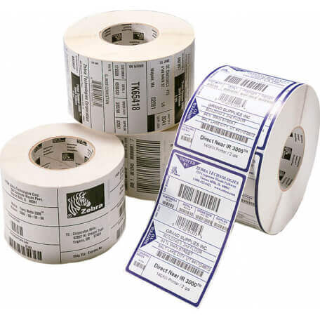 Boîte de 12 rouleaux d'étiquettes transfert thermique 57mmx32mm Z-Select 2000T White Zebra 3006318