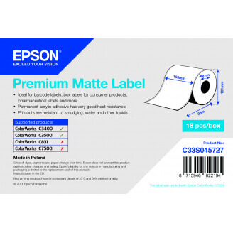 Epson Premium Matte Label - Continuous Roll: 105mm x 35m