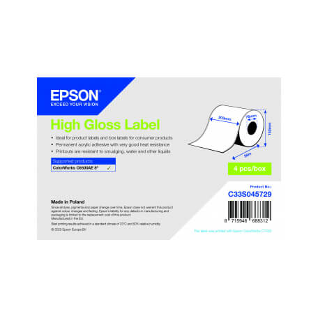 Epson HIGH GLOSS LBL CONT ROLL 203MM X 58M