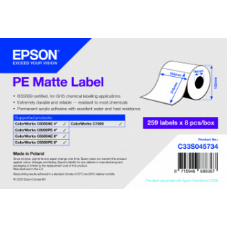 Epson PE MATT LBL DIE CUT 105 X 210MM 259 LBLS