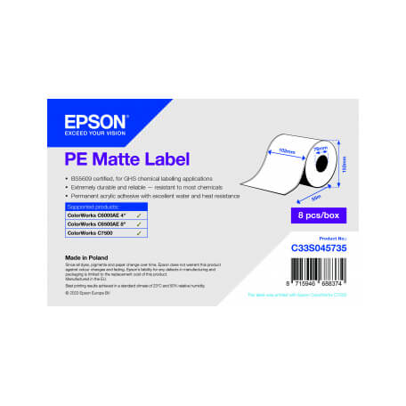 Epson PE MATT LBL CONT ROLL 102MM X 55M