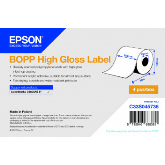 Epson BOPP HIGH GLOSS LBL CONT ROLL 203 X 68M