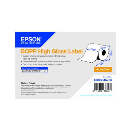 Epson BOPP HIGH GLOSS LBL CONT ROLL 203 X 68M