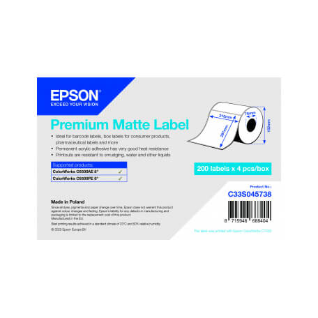 Epson PREM MAT LBLB DIE CUT 210 X 297 X 60M