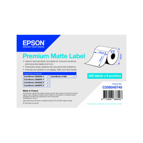 Epson PREM MATT LBL DIE CUT 105 X 210MM 282 LB