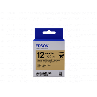 Epson Ruban satin pour étiqueteuse LK-4KBK Noir/Or 12 mm (5 m)