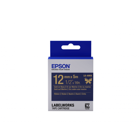 Epson Ruban satin pour étiqueteuse LK-4HKK Or/Marine 12 mm (5 m)