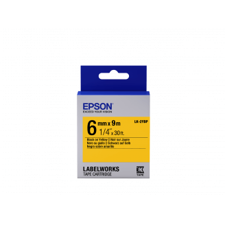 Epson LK-2YBP - Couleur Pastel - Noir surJaune - 6mmx9m