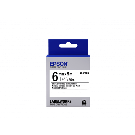 Epson LK-2WBN - Standard - Noir sur Blanc - 6mmx9m