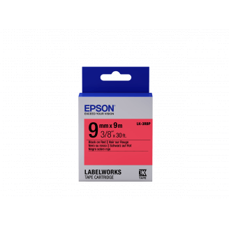 Epson LK-3RBP - Couleur Pastel - Noir sur Rouge - 9mmx9m
