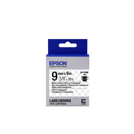Epson LK-3TBN - Transparent - Noir sur Transparent - 9mmx9m