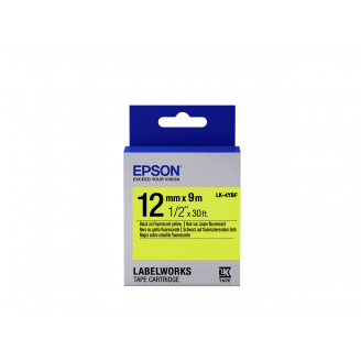 Epson LK-4YBF - Fluorescent - Noir sur Jaune - 12mmx9m