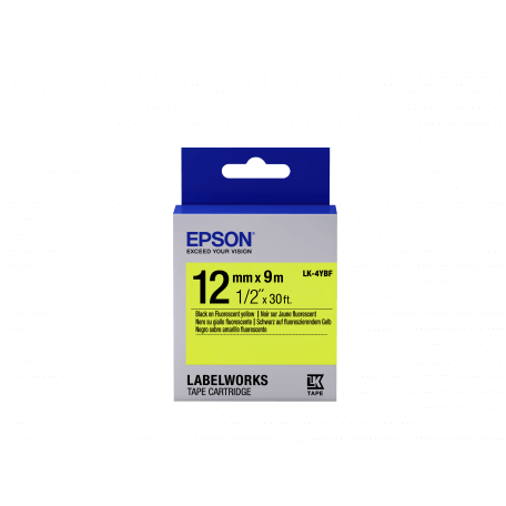 Epson LK-4YBF - Fluorescent - Noir sur Jaune - 12mmx9m