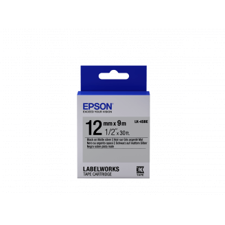 Epson LK-4SBE - Mat - Noir sur Argent Mat - 12mmx9m
