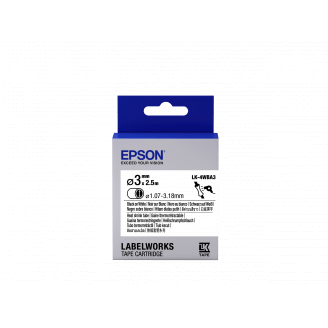 Epson LK-4WBA3 - Thermorétrécissant (HST) - Noir sur Blanc - Diam. 3mmx2.5m