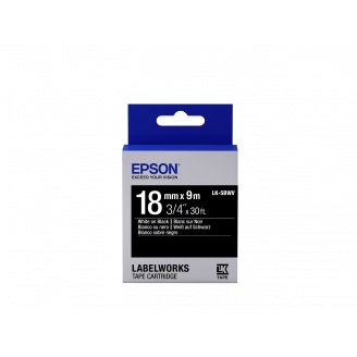 Epson LK-5BWV - Brillant - Blanc sur Noir - 18mmx9m