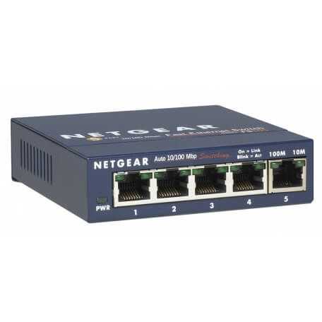 Netgear FS105-300PES commutateur réseau Non-géré L2 Fast Ethernet (10/100) Bleu