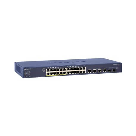 Netgear FS728TLP-100EUS commutateur réseau Géré L2 Fast Ethernet (10/100) Noir Connexion Ethernet, supportant l'alimentation via