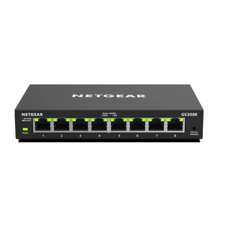 Netgear GS308E Géré Gigabit Ethernet (10/100/1000) Noir