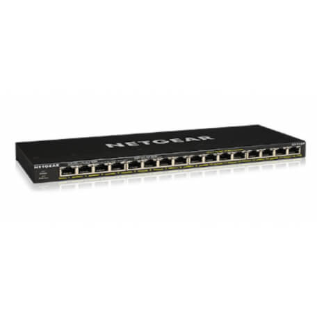 Netgear GS316P Non-géré Gigabit Ethernet (10/100/1000) Noir Connexion Ethernet, supportant l'alimentation via ce port (PoE)