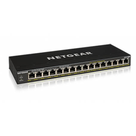 Netgear GS316PP Gigabit Ethernet (10/100/1000) Noir Connexion Ethernet, supportant l'alimentation via ce port (PoE)