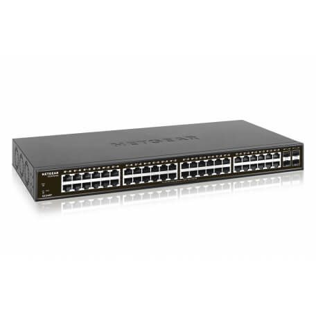 Netgear GS348T Géré Gigabit Ethernet (10/100/1000) Noir