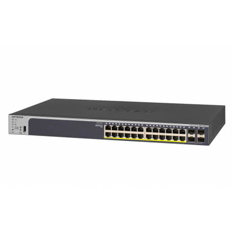 Netgear GS728TPP Géré L2/L3/L4 Gigabit Ethernet (10/100/1000) Noir 1U Connexion Ethernet, supportant l'alimentation via ce port