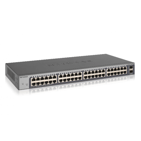 Netgear GS750E Géré L2 Gigabit Ethernet (10/100/1000) Noir 1U