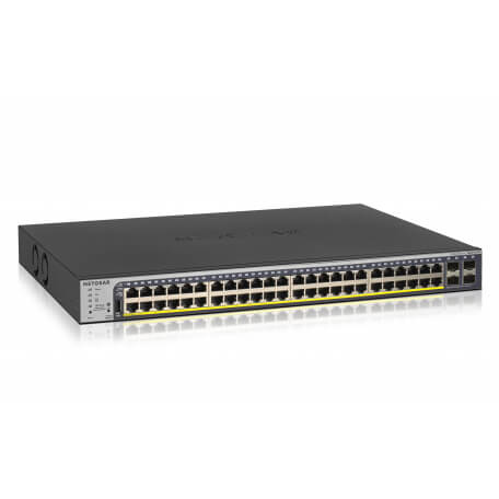 Netgear GS752TP Géré L2/L3/L4 Gigabit Ethernet (10/100/1000) Noir 1U Connexion Ethernet, supportant l'alimentation via ce port (