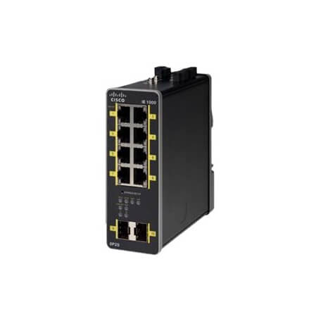Cisco IE-1000-8P2S-LM commutateur réseau Géré Gigabit Ethernet (10/100/1000) Noir Connexion Ethernet, supportant l'alimentation