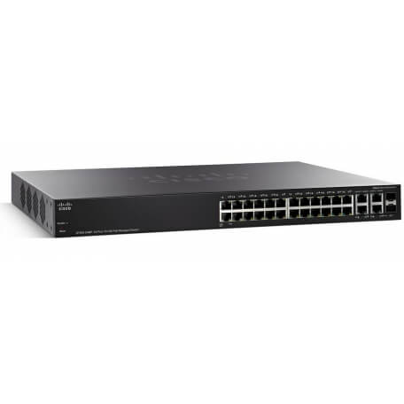 Cisco Small Business SF300-24PP Géré L3 Fast Ethernet (10/100) Noir Connexion Ethernet, supportant l'alimentation via ce port (P